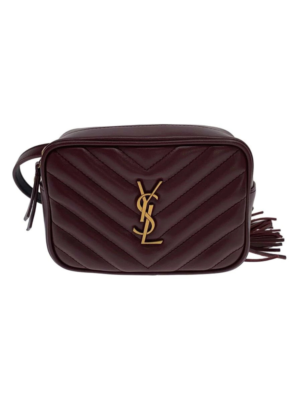 Saint Laurent Waist Bag Leather Bordeaux Purple
